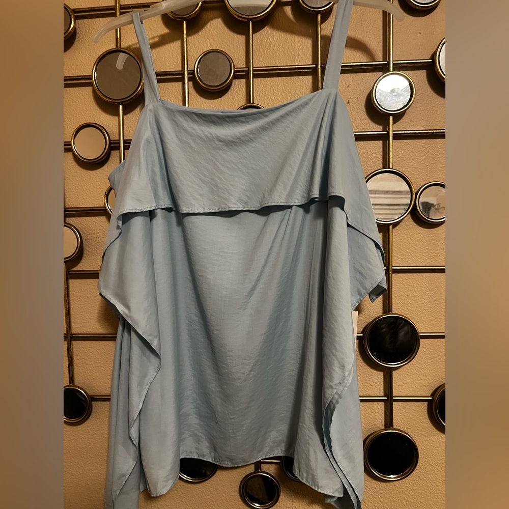 H by Halston crystal blue top